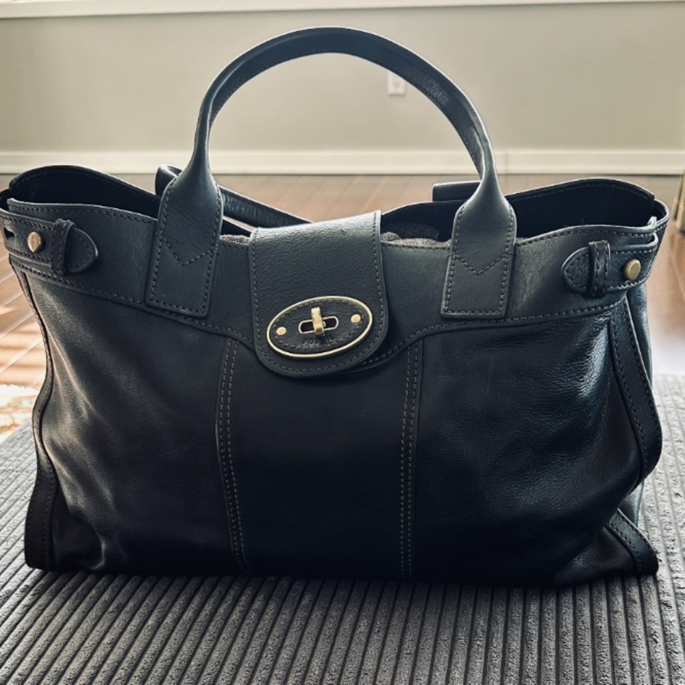 Fossil Vintage Reissu Black Leather Weekender - Picture 9 of 15